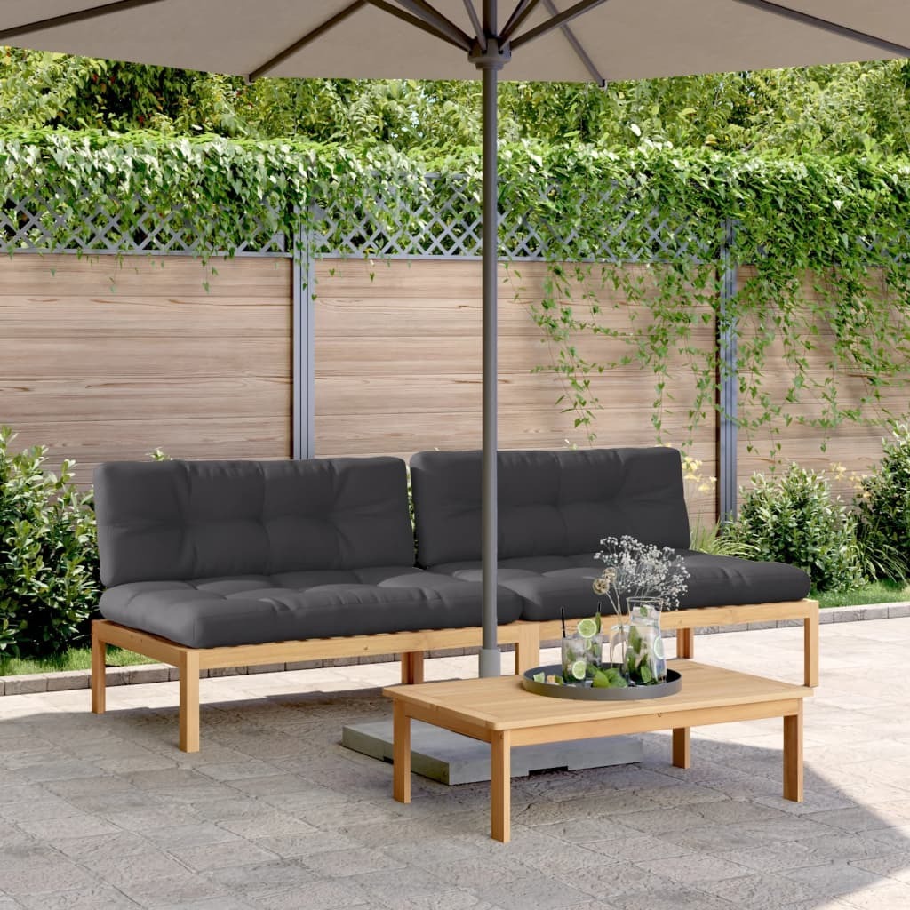Maison Exclusive - Garten-Mittelsofas aus Paletten 2 Stk. mit Kissen Akazienholz