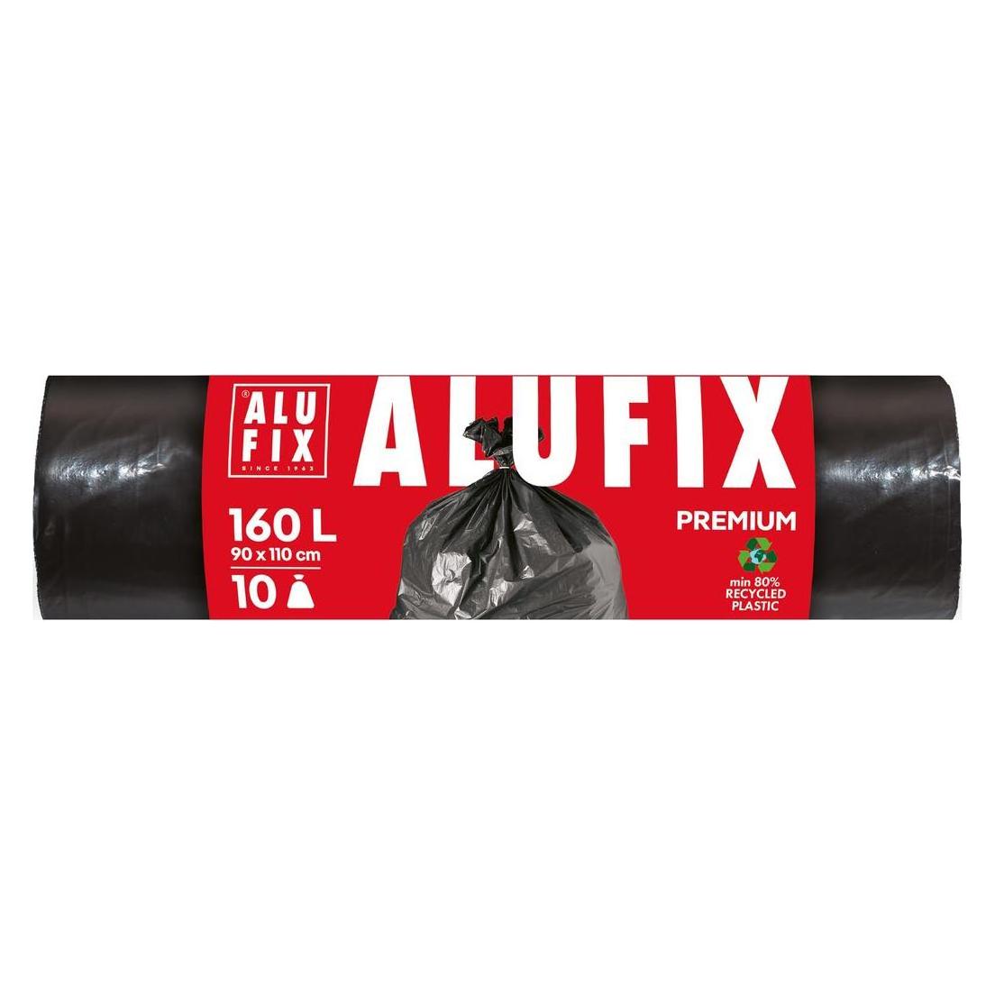 AluFix Worki na śmieci Profi, LDPE, 160l, 10 szt., czarne (10x, 160 l) (66256734)