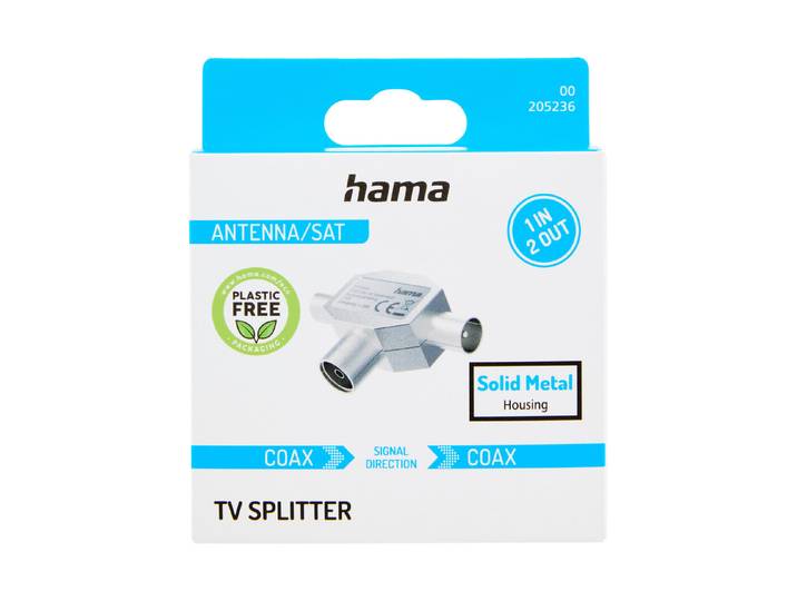Hama Antennen Verteiler Koax Kupplung auf 2x Koax Stecker Metall