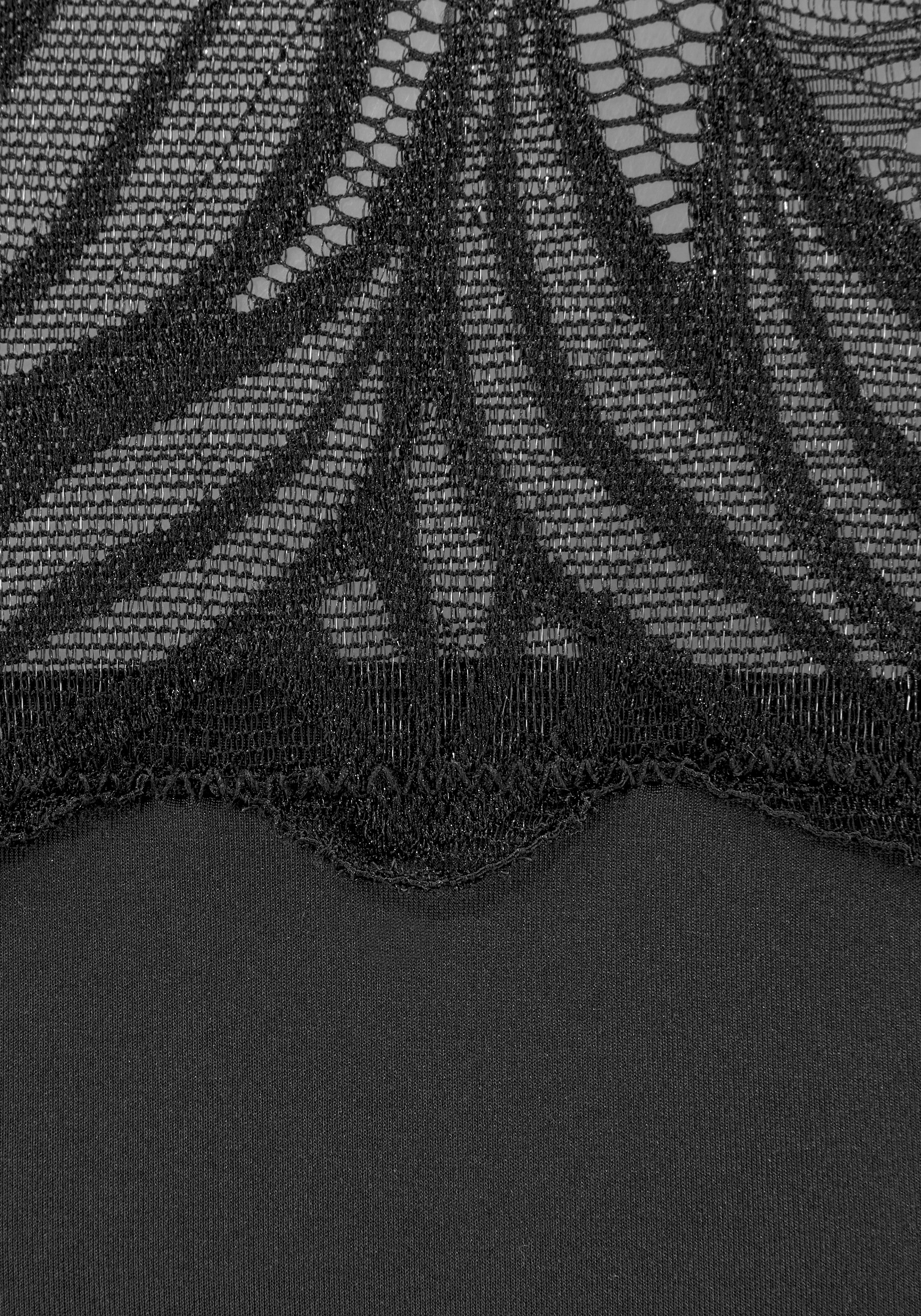 Slip NUANCE BY LASCANA "Taillenslip, High-Waist-Slip, als Dessous-Set kombinierbar", Damen, Gr. 44/46, schwarz, Spitze, Obermaterial: 90% Polyamid, 10% Elasthan, körpernah, Unterhosen Slip, aus schöner Spitze mit hohem Bund schwarz 44/46
