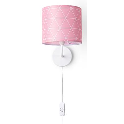 PACO HOME Wandleuchte "Stella 401", weiß (rosa), 1, Ø 18cm H: 26,5cm, Leuchten, Stecker Flur Lampe Wohnzimmer Ø 18cm Skandi Stil Kabel 3m E14, Wandleuchte