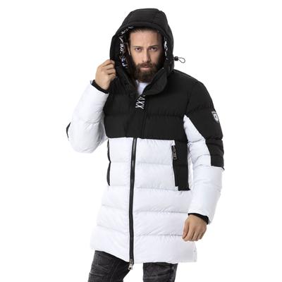 Winterjacke CIPO & BAXX "Winterjacke", Herren, Gr. S, schwarz, Stoff, 100% Polyester, unifarben, regular fit normal, Jacken Winterjacke, im Kontrast-Look