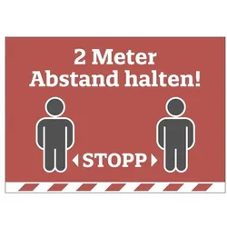 Marahrens Aufkleber / Hinweisschild »Abstand halten« 42 x 30 cm signalrot rot, 42x29.7 cm