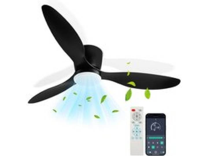 Ventilateur de plafond avec éclairage LED et télécommande 3 Pales 6 Vitesses VENTILATEUR PLAFONNIER .