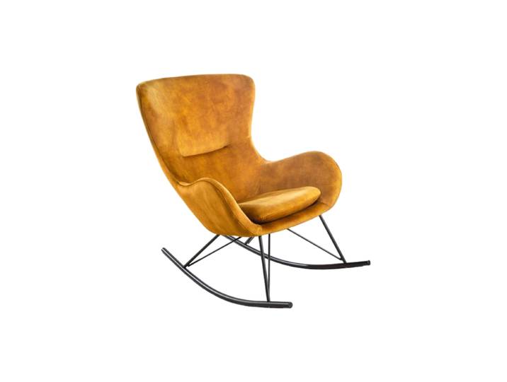 Design Schaukelstuhl „Luxury Swing“ Samt Senfgelb Invicta Interiors