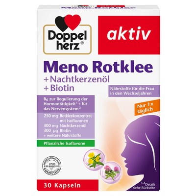 Queisser Pharma GmbH & Co. KG DOPPELHERZ Meno Rotklee+Nachtkerzenöl+Biotin Kaps. 34,4 g 04042018