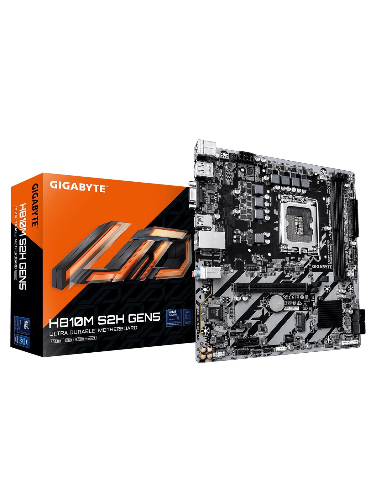 GIGABYTE H810M S2H GEN5 Mainboard - Intel H810 - Intel LGA1851 - DDR5 RAM - Micro-ATX