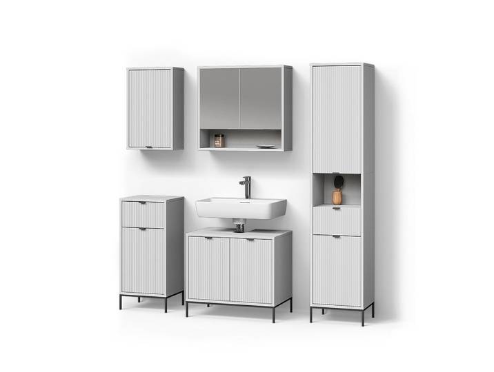BADMÖBEL-SET ATERNO, Weiß, 5-teilig