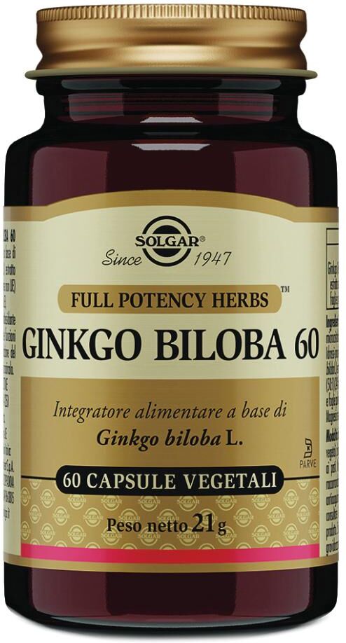 SOLGAR IT. MULTINUTRIENT SpA Solgar Ginkgo Biloba 60 - Integratore di Ginkgo Biloba, 60 Capsule Vegetali