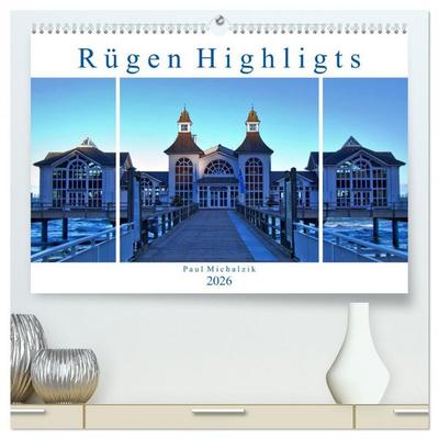 Rügen Highlights (hochwertiger Premium Wandkalender 2026 DIN A2 quer), Kunstdruck in Hochglanz