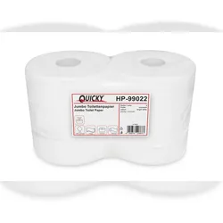 Plock GmbH Jumbo Toilettenpapier QUICKY- 2-lagig - DM 25 cm - hochweiß - 6 Rollen