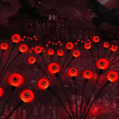 Inspire Picks Solar Eyeball Firefly Garden Lights 6 Head Halloween Solar Stake Lights 6 head red 2pcs