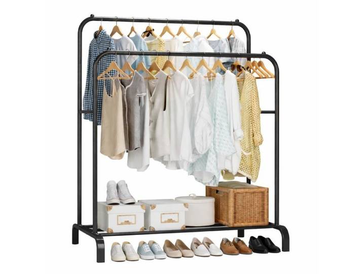 Portant Vêtements Solide Acier Charge 35 kg Dimensions 110x150x54 cm Penderie Stable Robuste Manteaux Vêtements