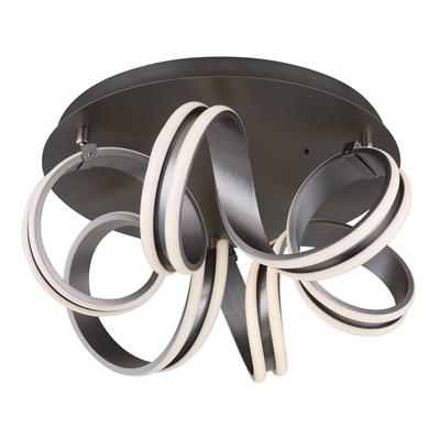 GLOBO LIGHTING Deckenleuchte "KUNI", silber (grau dunkel), Ø 54cm H: 25cm, 1 Stk., Leuchten, Deckenlampe Wohnzimmer-Leuchte Schlafzimmer-Leuchte Flur Küche, Deckenleuchte