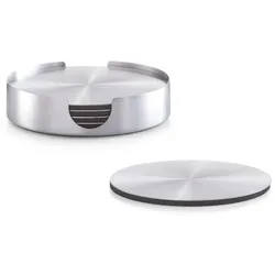 Zeller Untersetzer 10 cm silber, schwarz