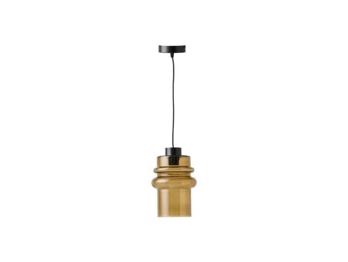 Suspension tube en verre jaune translucide