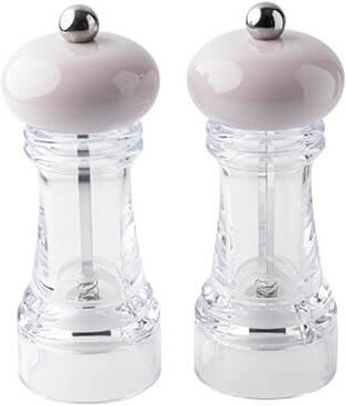 Taylor s Eye Witness Set of 2 Clear & Caramel Latte Salt & Pepper Mills