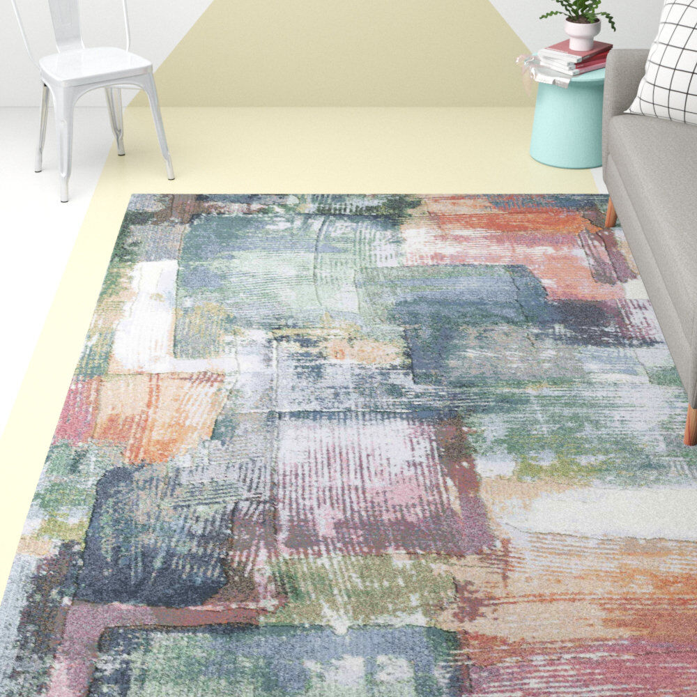 Rio Clymer Rectangle Abstract Area Rug Grey Rectangle 200 x 290cm