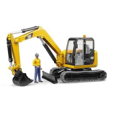 Bruder 02466 Cat Minibagger mit Bauarbeiter