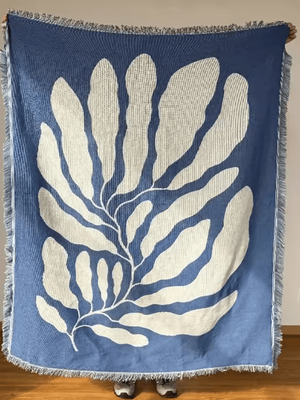 Inspire Curations Blue American Country Tassel Sofa Throw Blanket blue 130x160cm