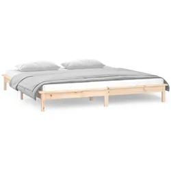vidaXL Massivholzbett mit LEDs 135x190 cm