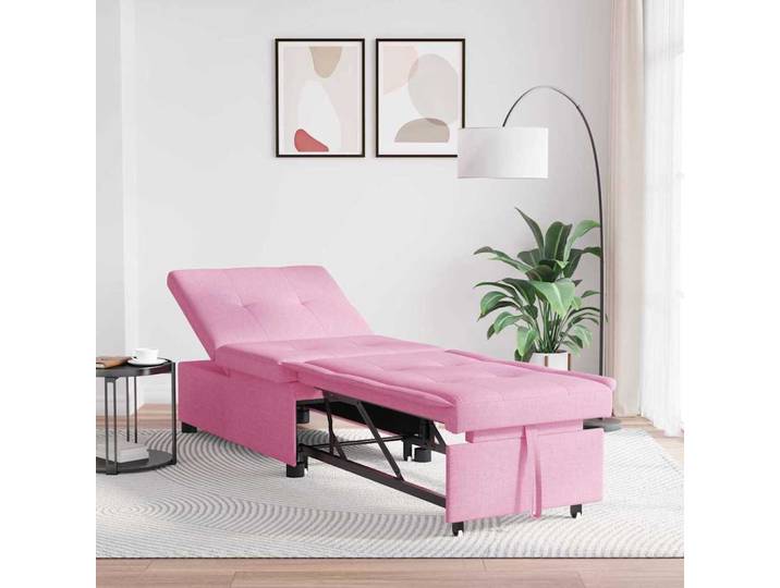 vidaXL Pull Out Sofa Bed Rosa 194 x 50 x 82 cm Stoff