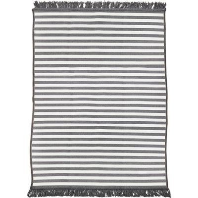 Teppich DONE. "OUTSIDE", grau, B:120cm H:10mm L:180cm, Baumwolle, Kunstfaser, Teppiche, Teppich, Flachgewebe, gestreift, mit Fransen, In- und Outdoor geeignet