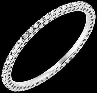 Edenly Trauring Funken - WeiÃŸgold, 9 Karat, mit Diamanten