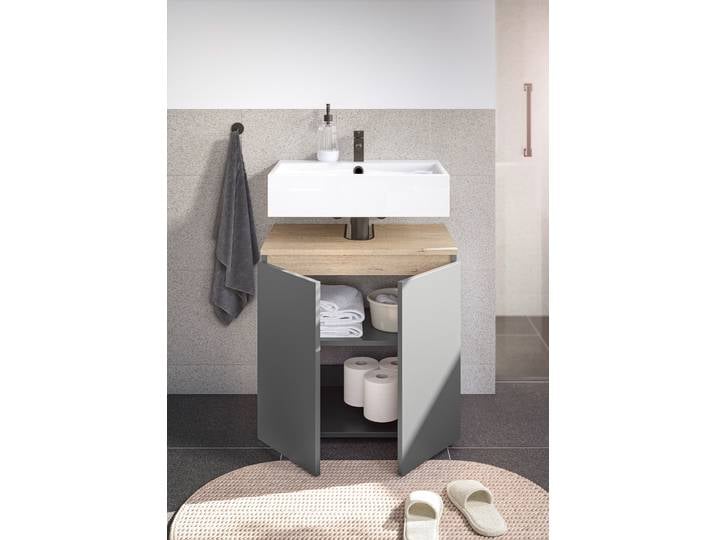 Meuble sous vasque 60 x 60 x 38cm Gris/Anthracite