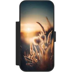 Nivocase Klapphülle für Apple iPhone 17 Pro Handyhülle aus Kunst Leder NIVOflip schwarz Natur Sonne (Apple iPhone 17 Pro), Smartphone Hülle, Schwarz