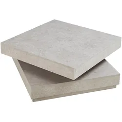 En.Casa, Couchtisch + Beistelltisch, Couchtisch Florenz 76x76x38 cm Betonoptik, hell (76 x 76 x 38 cm)