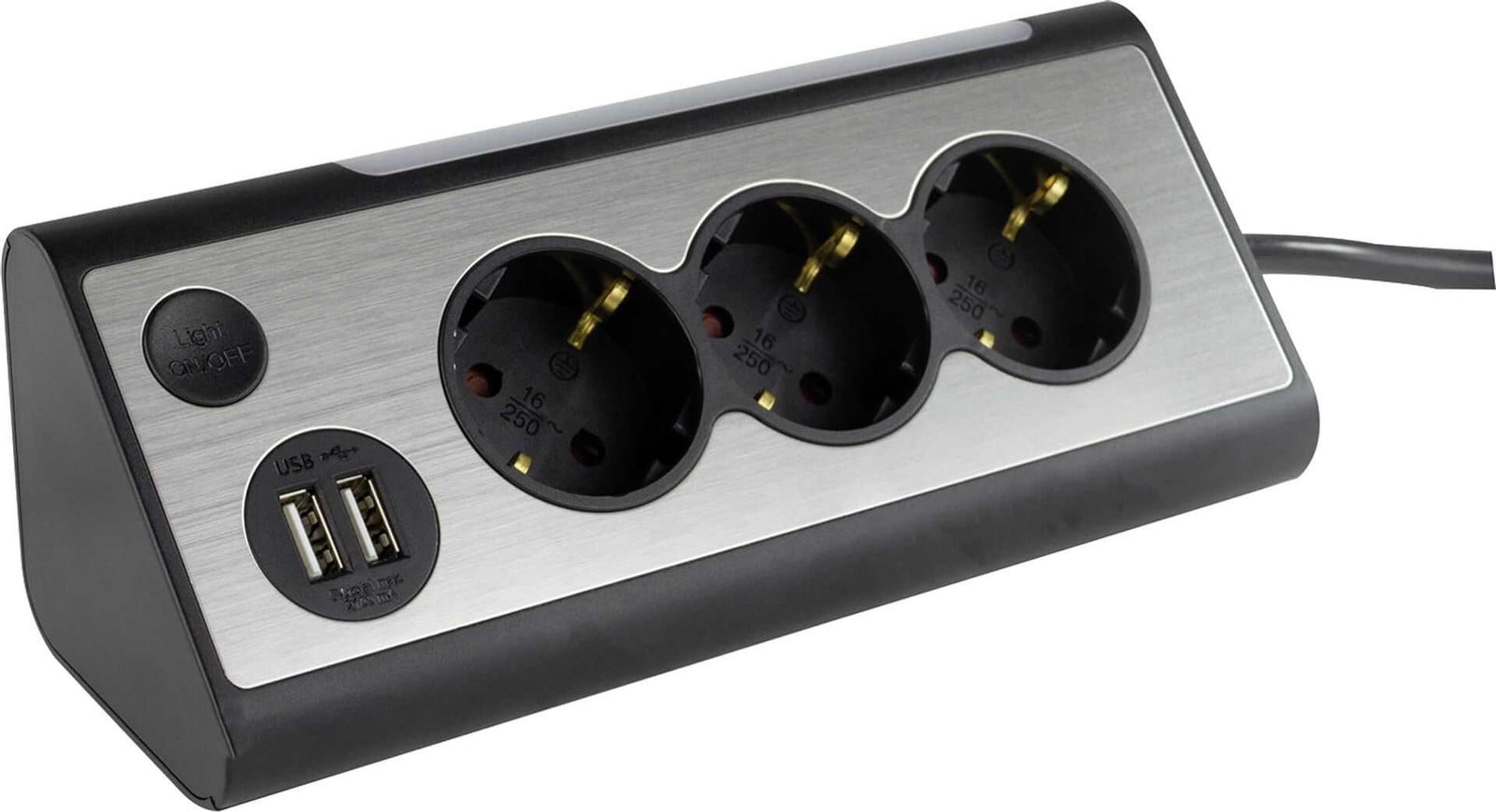 REV stekkerdoos met 3 stopcontacten en 2 USB-poorten