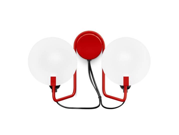 Applique murale Bugia, rouge, à 2 lampes - Stilnovo - Salon / séjour - Design - Métal - Multi-ampoules