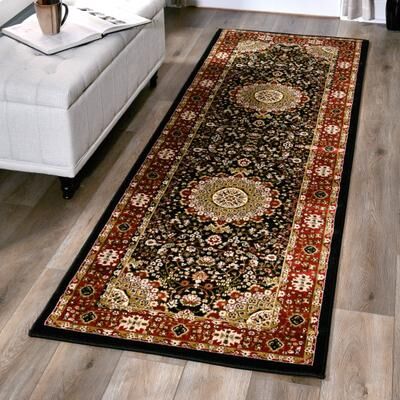 MDA Rugs Persian Collection Black Traditional Area Rug