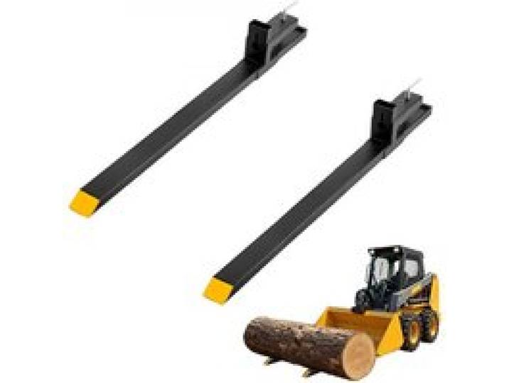 VEVOR Palettengabeln zum Anklemmen 1524mm Frontladerzinken 1814kg Belastbar, Eimergabel für Schlepper & Ladeschaufel, Traktor-Zubehör für Landwirtschaft & Hofarbeit, Stahlkonstruktion, Gelbe Spitzen