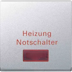 Merten System M Kontrollwippe, Schalter/Taster, aluminium, matt, Sonderaufdruck, geeignet für Bussystem-Tasterankopplung