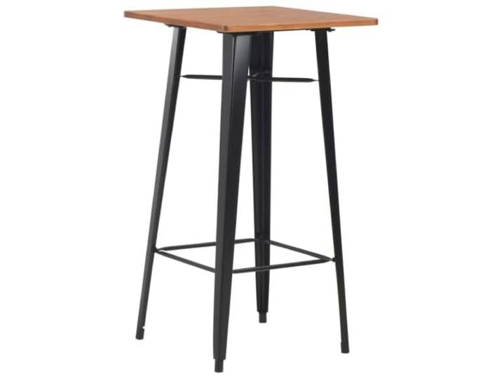 Barset 3-teilig, Schwarz, Stahl Robustes Sperrholz, Tischplatte aus Massivholz, Überlackiert, 110 kg pro Sitz