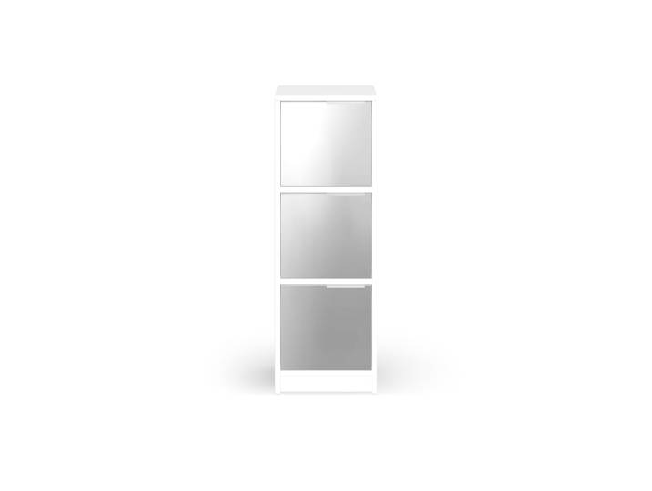 Regal mit Spiegeltüren MDF Beschichtet MDF Weiß matt