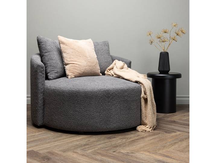 Loveseat - Kelso Grau/Grau Webstoff Ø 120cm Modern