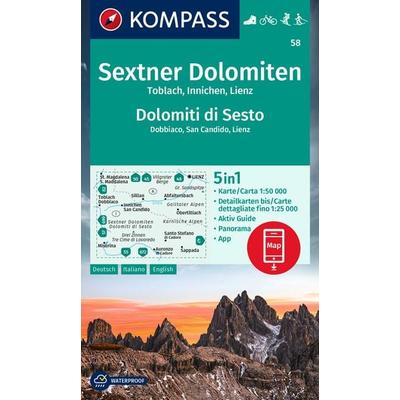 KOMPASS Wanderkarte 58 Sextner Dolomiten, Toblach, Innichen, Lienz / Dolomit di Sesto, Dobbiaco, San Candido, Lienz 1:50.000, Sonstige von , KOMPASS