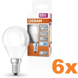 6er Sparset OSRAM E14 LED Lampe STAR matt 5W wie 40W neutralweißes Licht