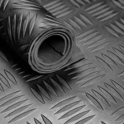 Gummimatte 120 cm breit schwarz Bodenmatte Hammerschlag Design : 70 : Schwarz : 100
