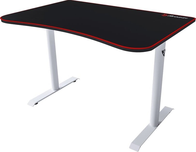 Arozzi Arena Fratello Gebogen Gaming Bureau met Waterbestendig Mat en Kabelbeheer, Wit