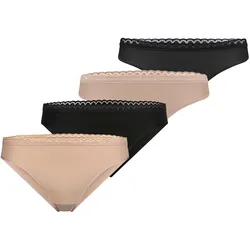 NUR DIE Damen Slip Daily Micro Slip + String 4er Pack
