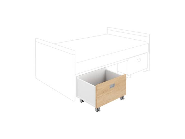 Paidi Rollbox, Weiss, Eichefarben, Holzwerkstoff, 65x40.4x47 cm, Blauer Engel, Goldenes M, rollbar, Ordnen & Aufbewahren, Deko- & Aufbewahrungsboxen, sonstige Boxen