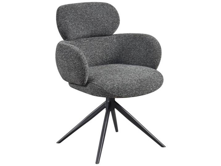 Novel Armlehnstuhl, Anthrazit, Metall, Drehkreuz, 64x88x62 cm, Sitzfläche 360° drehbar, Esszimmer, Stühle, Esszimmerstühle, Armlehnenstühle