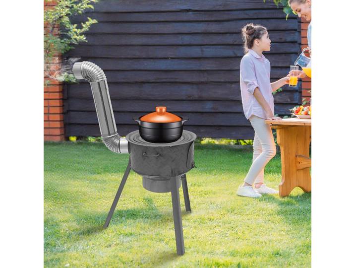 Poêle à bois multifonction, poêle à bois de camping, poêle à bois portable, 16,9 pouces