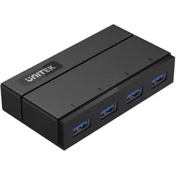 Unitek Y-HB03001 interface hub USB 3.2 Gen 1 (3.1 Gen 1) Type-B Black (USB-B, 4 Ports), Dockingstation + USB Hub, Schwarz
