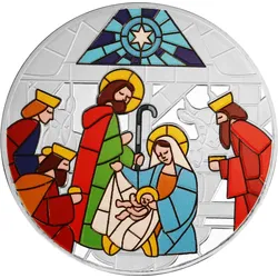 Farbveredelte Gedenkprägung Geburt Jesu Christi