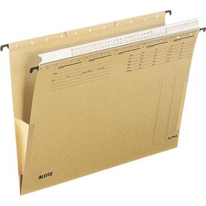 Leitz Hängetaschen 1936-00-00, Alpha, A4, natronbraun, Karton, mit Orgaleiste, 25 Stück